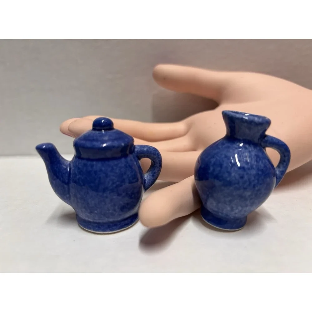 Enesco Tea Pot and jar with handle Cs‎ mini set of 2